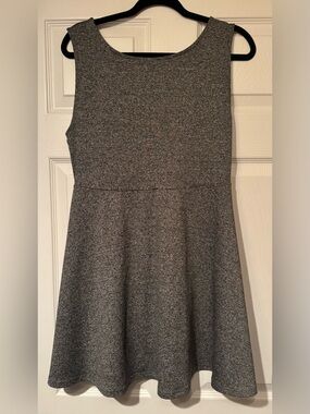 H&M Divided Sz Large Heather Gray Knit Skater Fit and Flare Dress